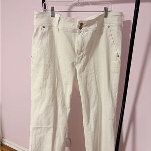 J. Crew White Slim Wide Leg Jeans